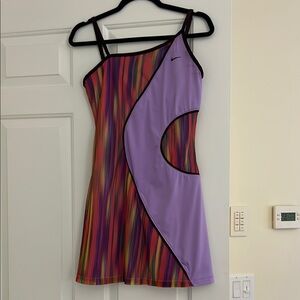 Nike Purple and Red Asymmetrical Sleeveless Athletic Dress